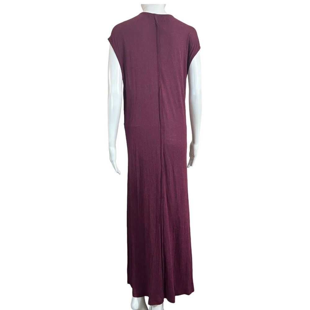 FP Beach Maxi Dress Sz S Swim Cover Up Deep V Twist Boho Festival Coastal Maroon - Picture 2 of 6